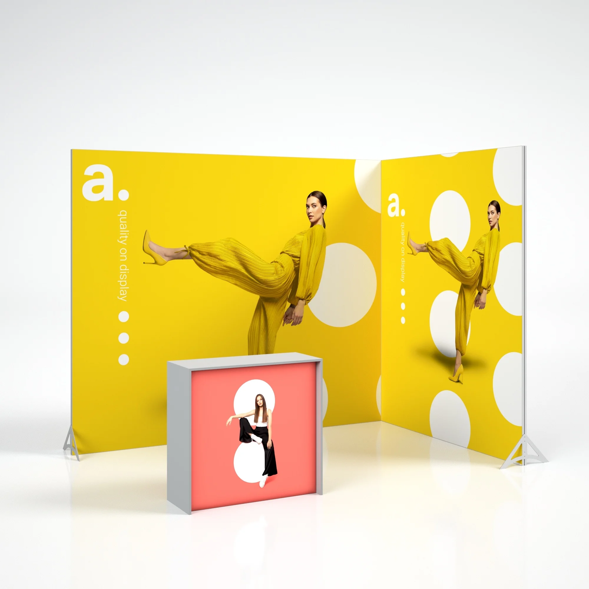 Standard DTF trade fair set advertising frames and advertising counter