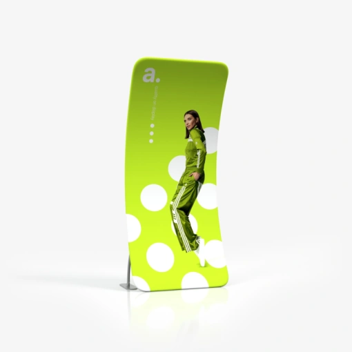Mur publicitaire courbe Vario Classic Light sur pied aluminium