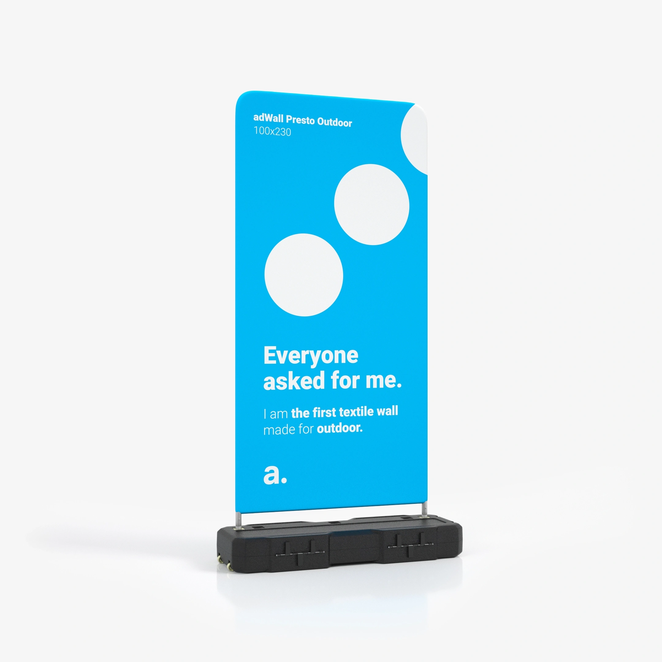 Presto Outdoor exterior advertising wall product view with graphics