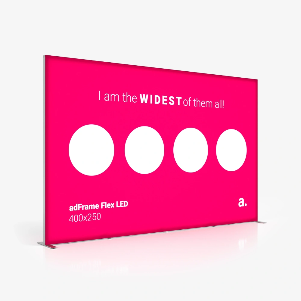 Kaseton reklamowy LED adFrame Flex 400x250 z grafika gotowy do ekspozycji