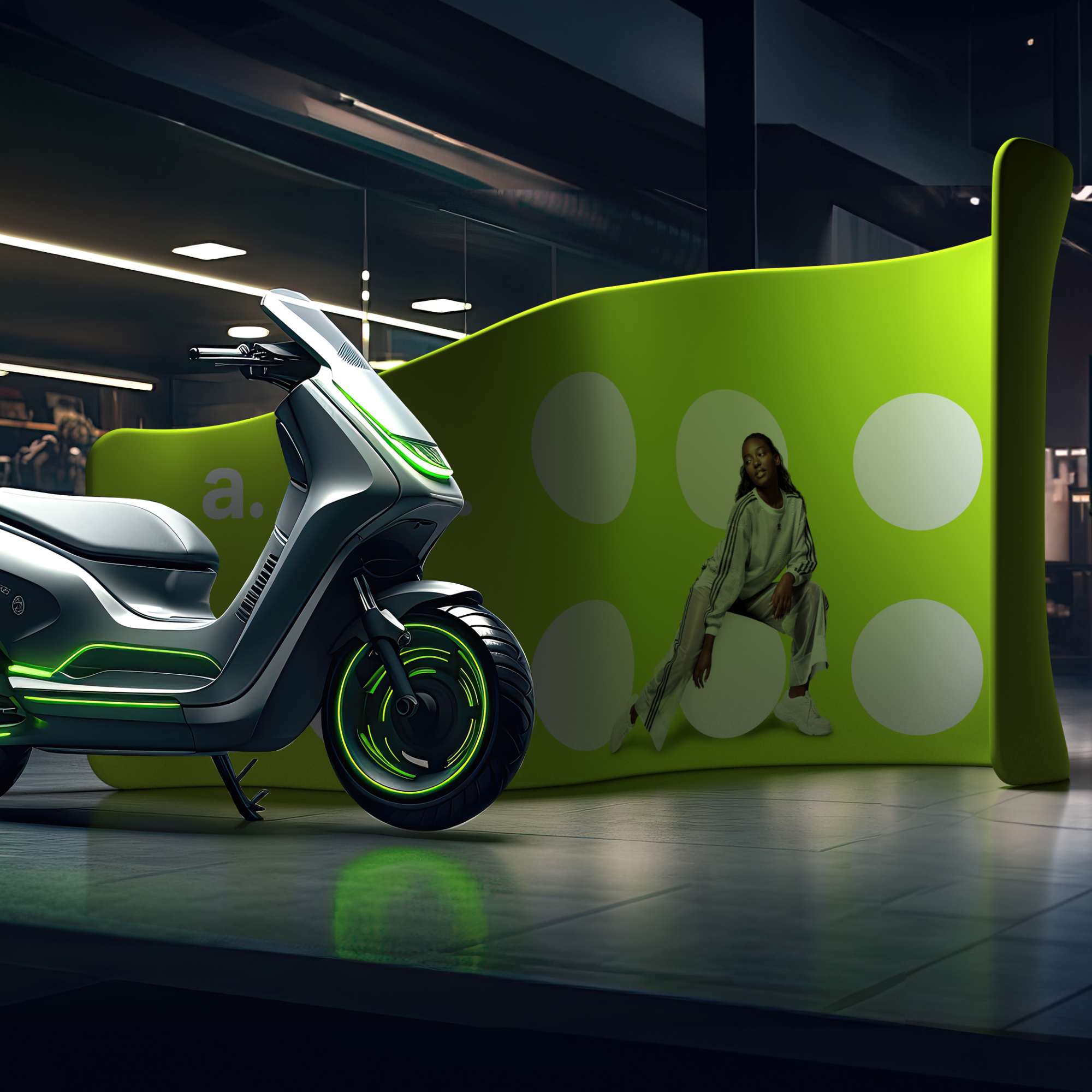 Ścianka reklamowa Vario Twist w salonie motoryzacyjnym