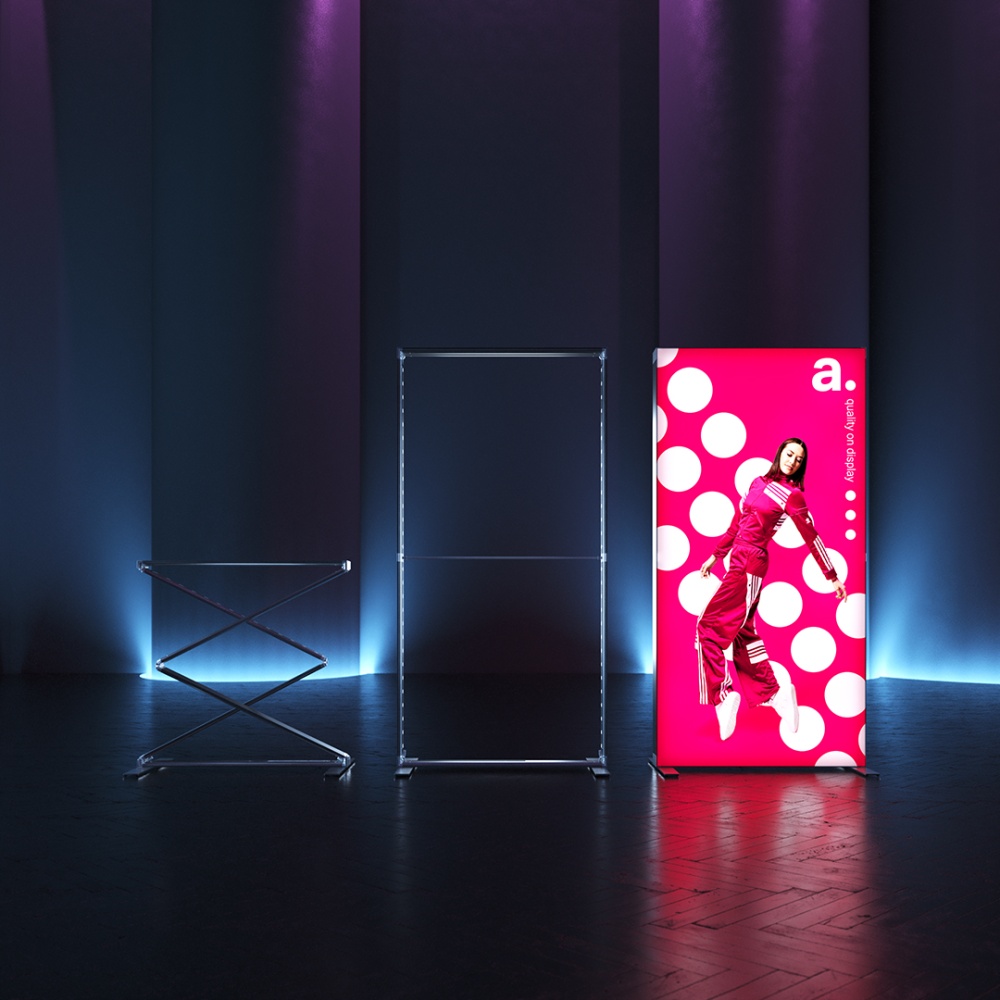 Kaseton reklamowy Pop-up w 3 fazach montażu