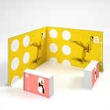 Zestaw targowy Double DTF scianki reklamowe i trybunki reklamowe