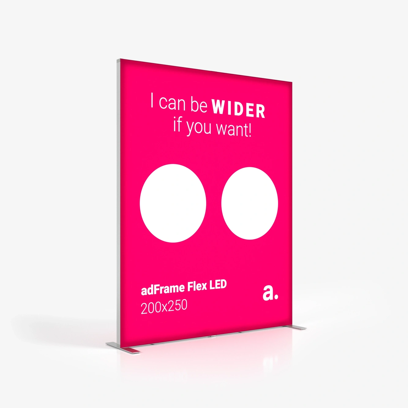 Kaseton reklamowy LED adFrame Flex 200x250 z grafiką promocyjną