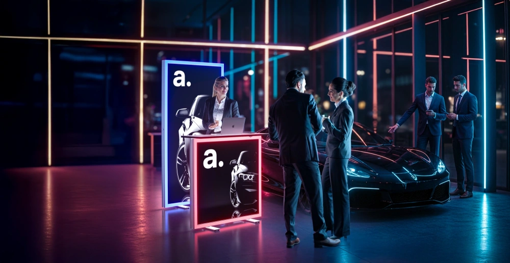 Trybunka i kaseton z serii Lumina RGB na evencie z