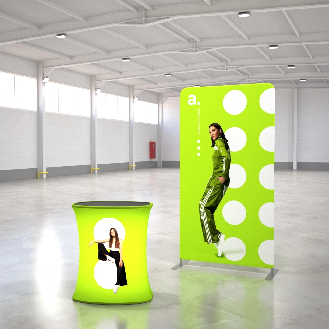 Mostrador LED y photocall textil con impresión elástica