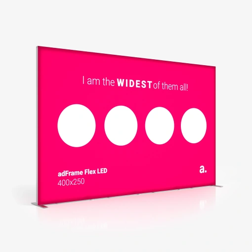 Caixa retroiluminada adFrame Flex LED 400x250 com grafismo promocional