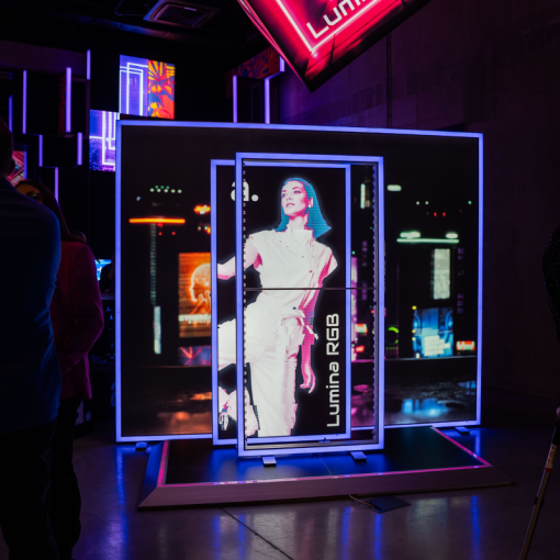 Structure de stand avec systèmes LED