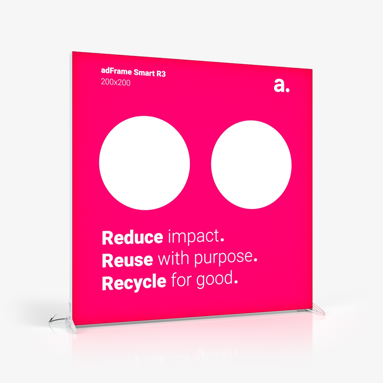 Cajón retroiluminado adFrame Smart R3 200x200 con gráfica sistema publicitario LED