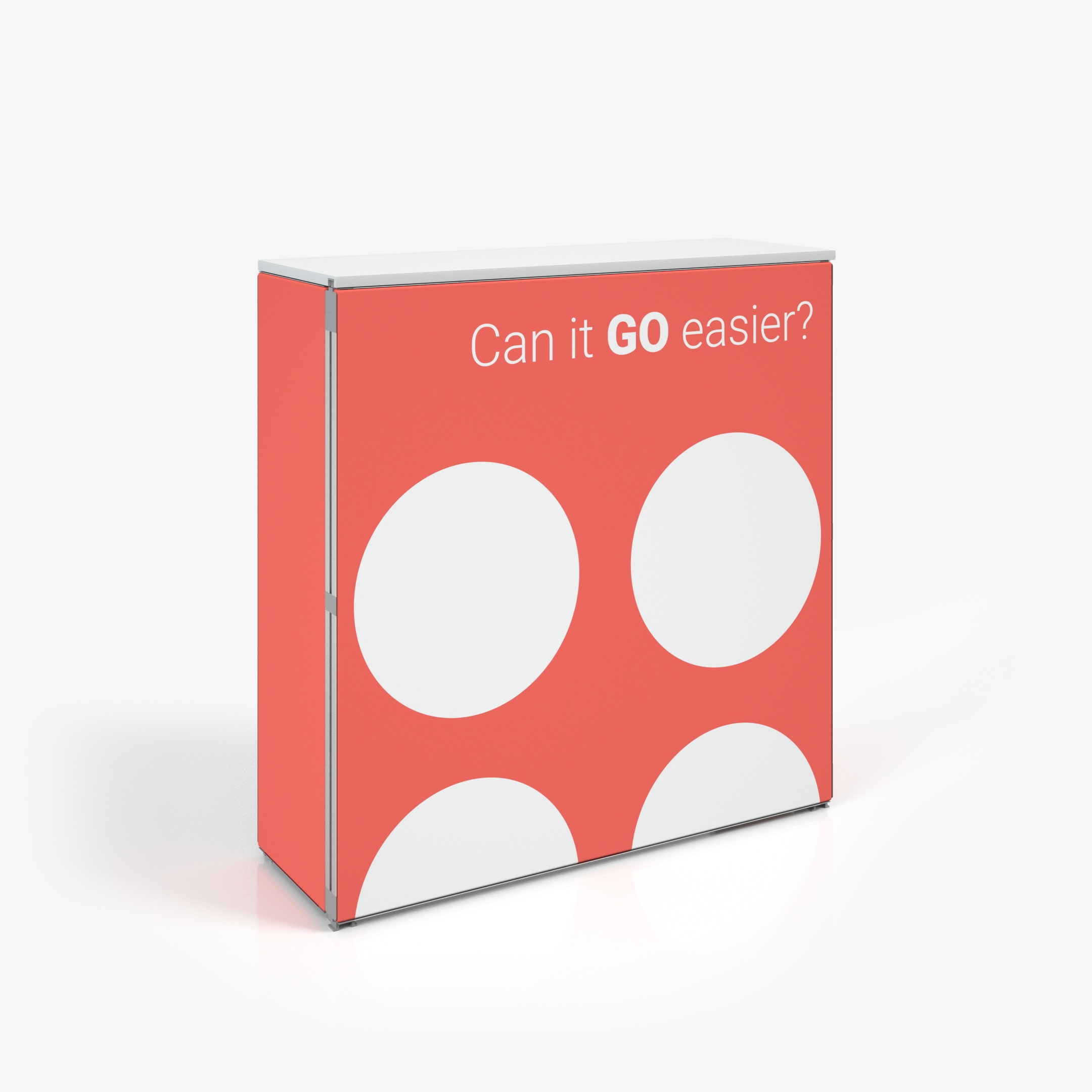 Trybunka reklamowa adTribune Starter – wizualizacja z nadrukiem promocyjnym