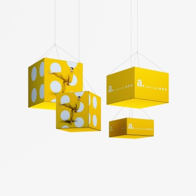 Systèmes publicitaires suspendus avec tissu textile