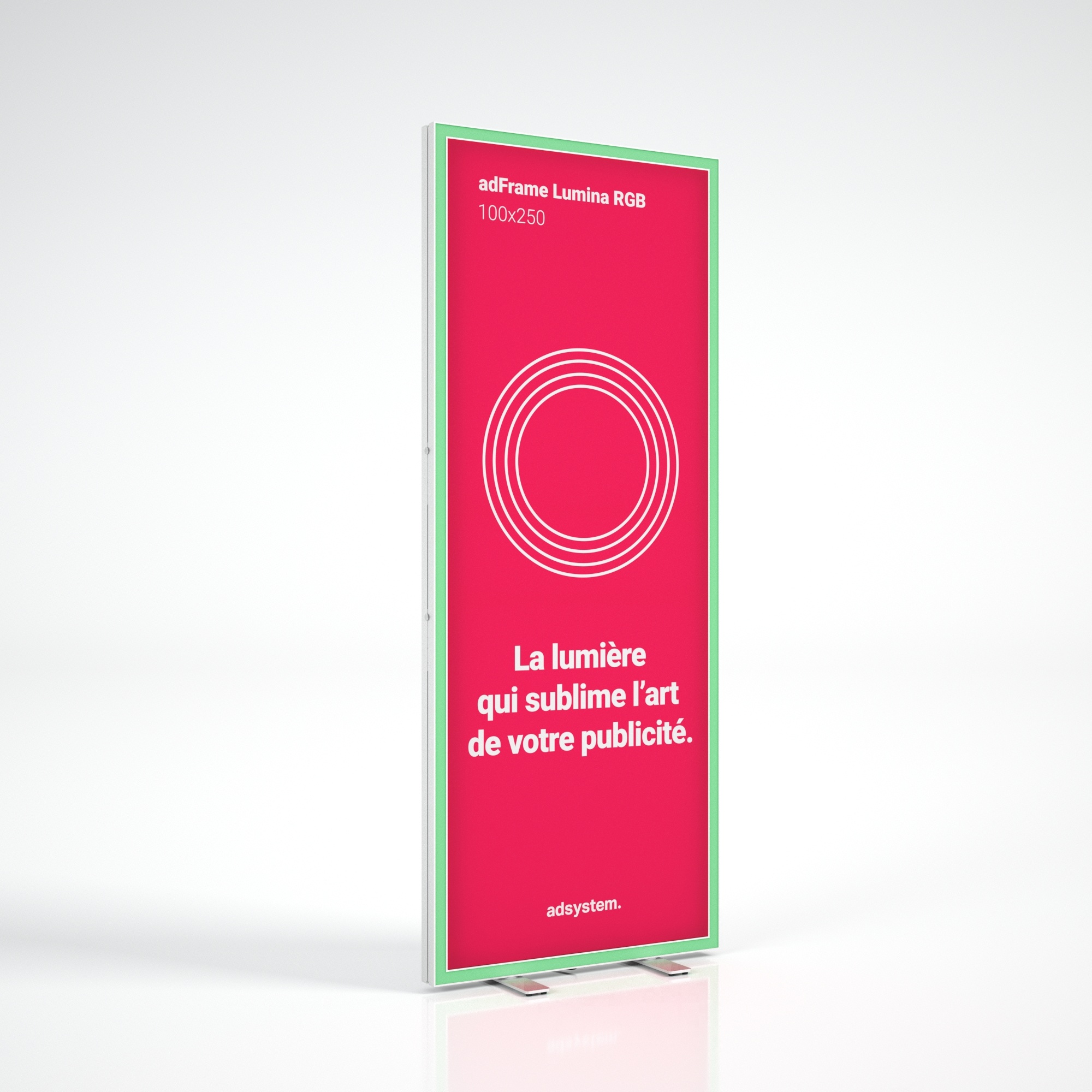 Caisson publicitaire Lumina RGB 100x200 cm double face